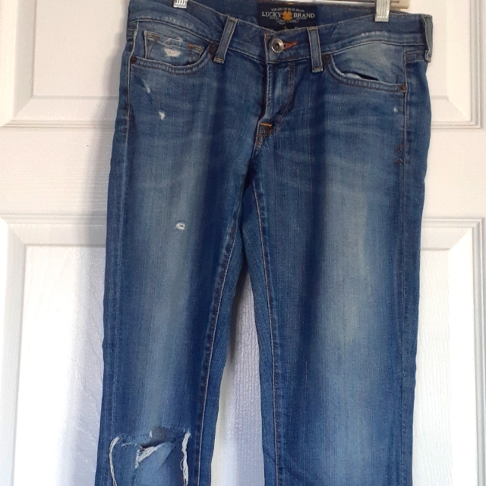 Lucky Brand Zoe Skinny Jeans Distressed ripped pants Size 2 /26